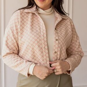 NWT Pink Flower Button-Up Jacket